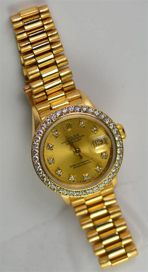 original rolex wanduhr gold|Rolex gold diamond dial.